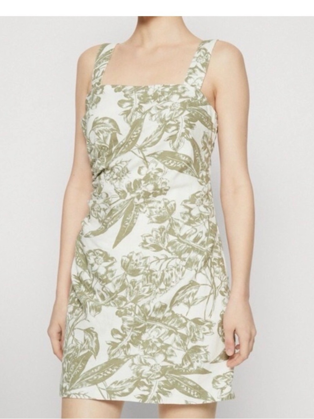 Abercrombie & Fitch Linen Squareneck Mini Dress - Small Petite